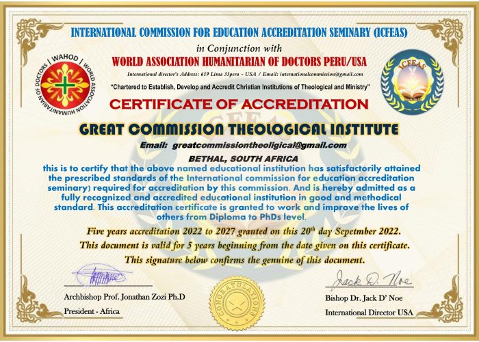 accreditation certificate from icfeas 1