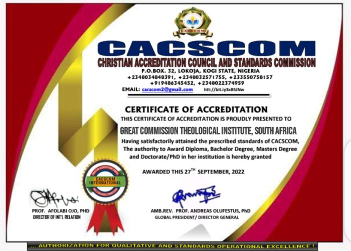cacscom accreditaion gcti